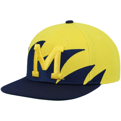 Mitchell & Ness Men's Ncaa Michigan Wolverines Sharktooth Snapback