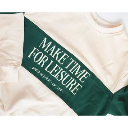 Make Time for Leisure Color Block Pullover Sweatshirt