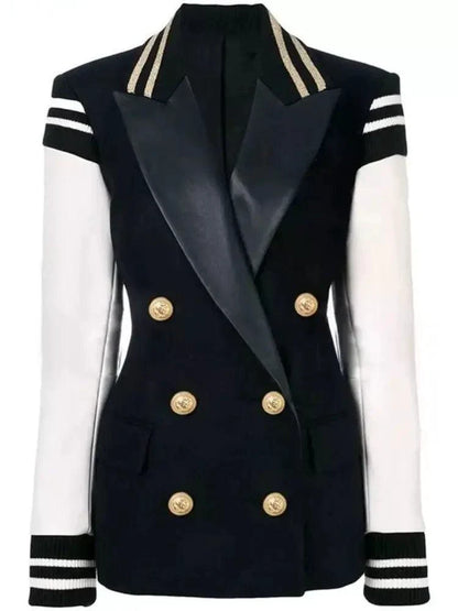 Chic Leather Blazer Coat