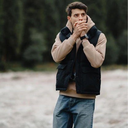 White Duck Down Vest - Ultra-Effective Three-Proof Jacket for Men