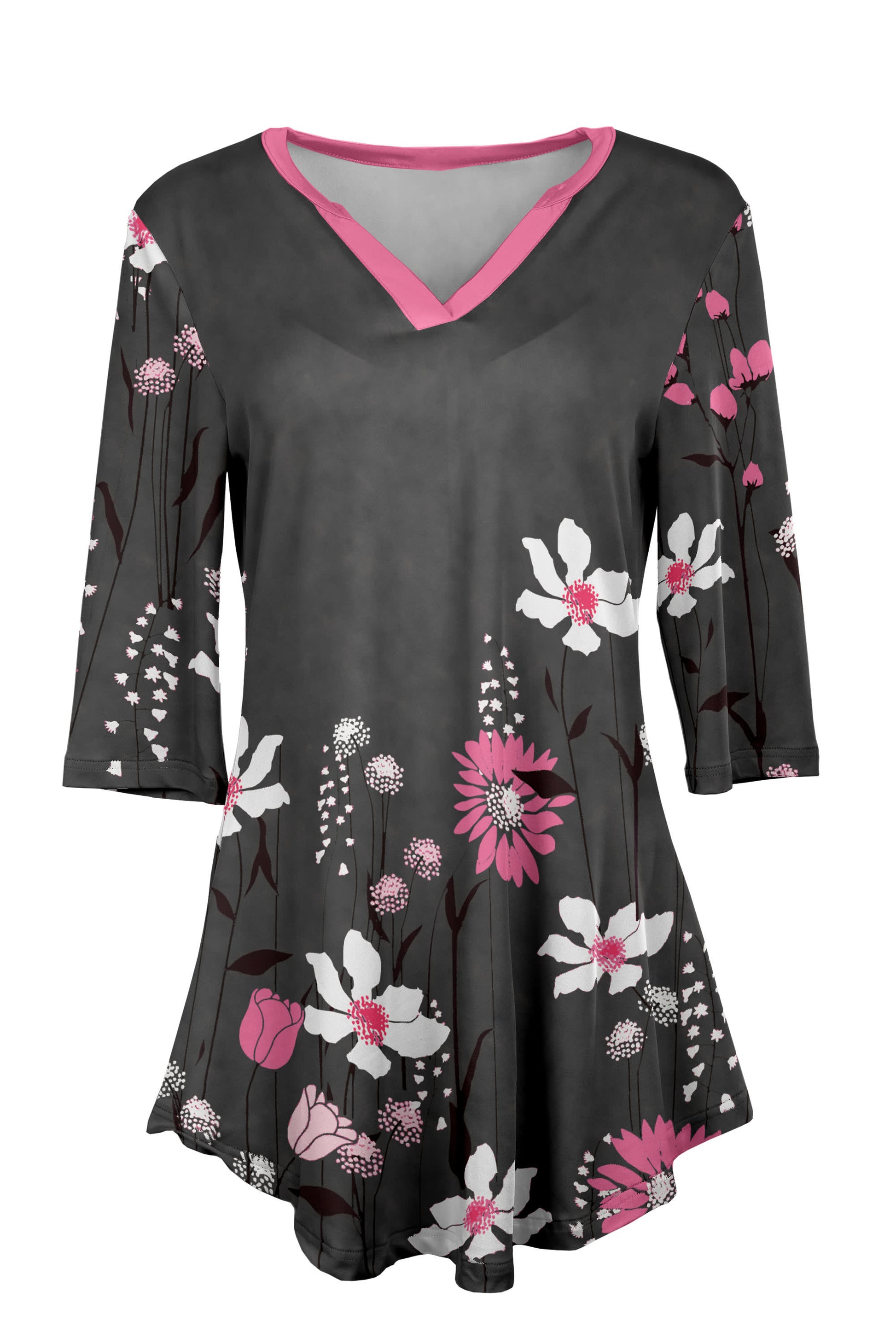 Pink Gray Floral-