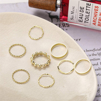 Goldtone Twine Ring Set