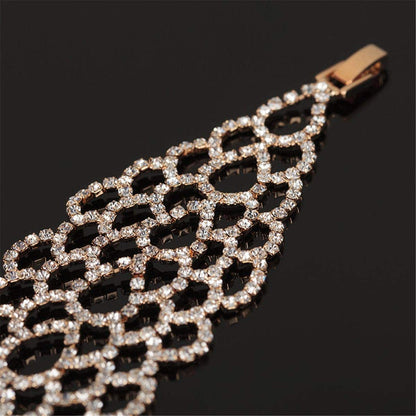 Cubic Zirconia & Goldtone Open Drop Bracelet