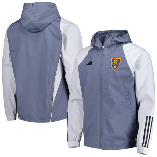 adidas Men's Real Salt Lake All-Weather Raglan Hoodie Full-Zip Jacket