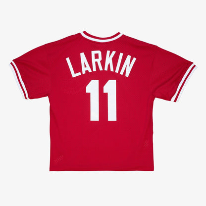 Mitchell & Ness Men's MLB Authentic Bp Jersey - Pullover Reds 1990 Barry Larkin Jerseys