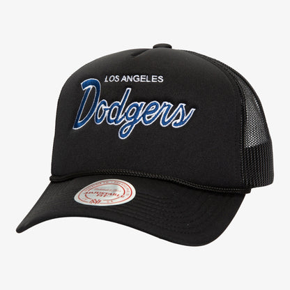 Mitchell & Ness Men's MLB Script Trucker Dodgers Ball Caps