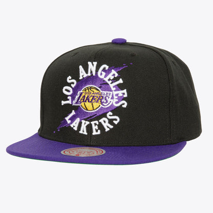 Mitchell & Ness Men's NBA Circle Splash Snapback Lakers Black