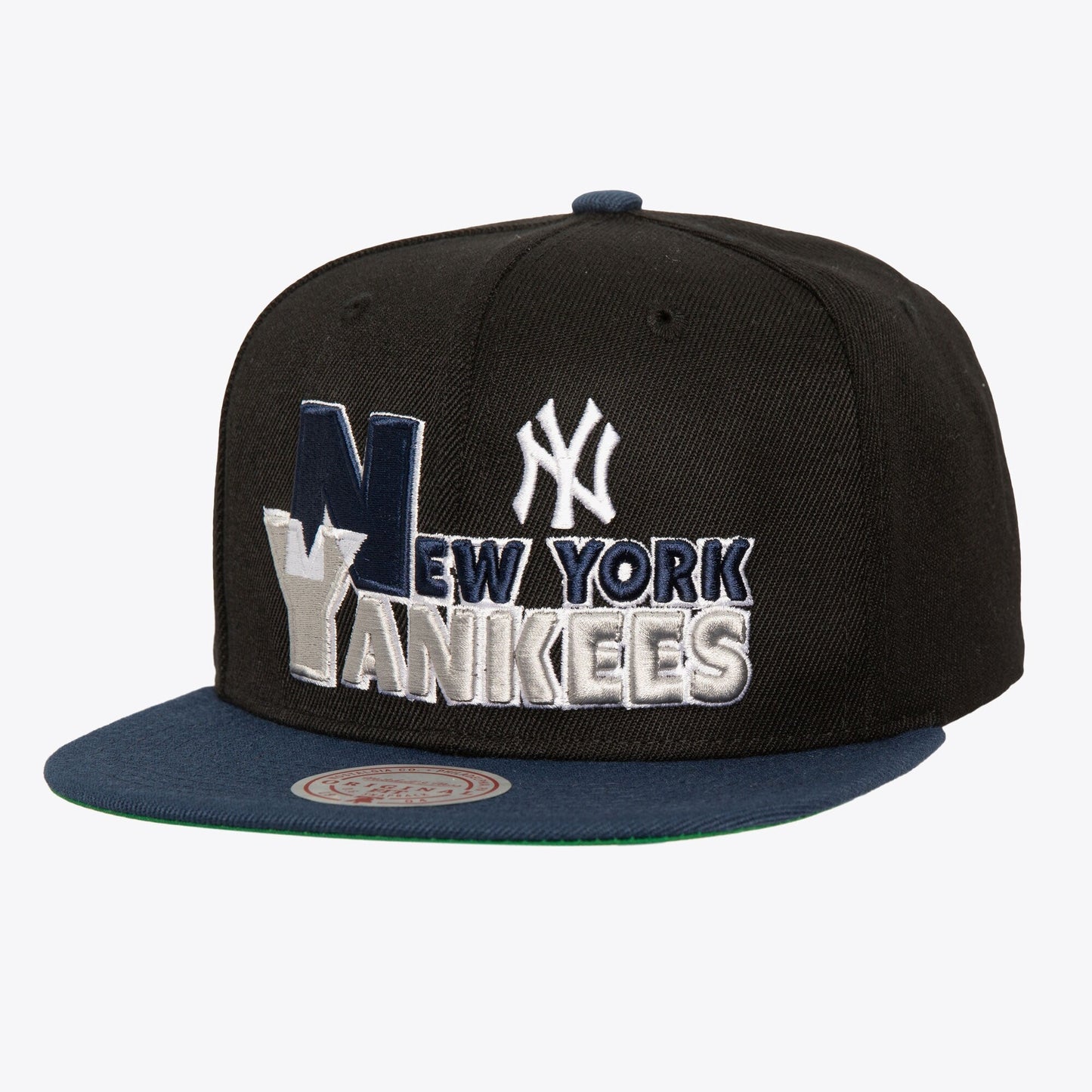 Mitchell & Ness Men's MLB Text Stack 1 Snapback Yankees Snapback Caps