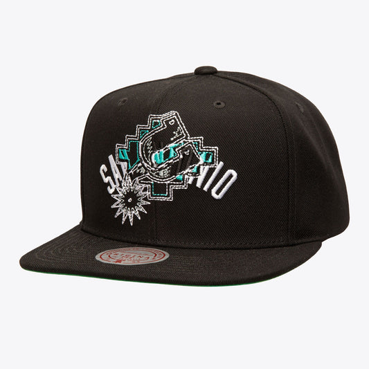 Men's Mitchell & Ness NBA Double Up Snapback Hwc Spurs