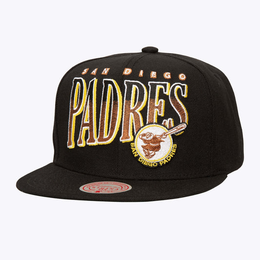 Mitchell & Ness Men's MLB Line Work Snapback Coop Padres Snapback Caps