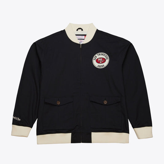 Mitchell & Ness Men's NFL Replay Cotton Twill Jacket Vintage Logo 49Ers