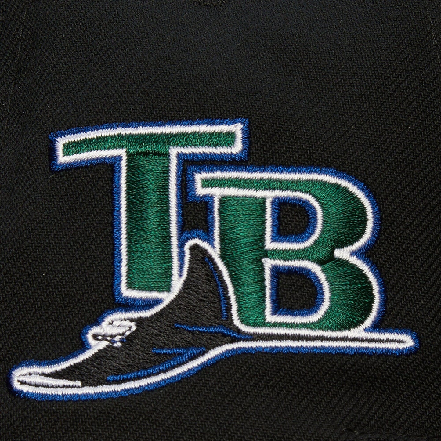 Men's Mitchell & Ness MLB Team Tagged Snapback Coop Rays - Black