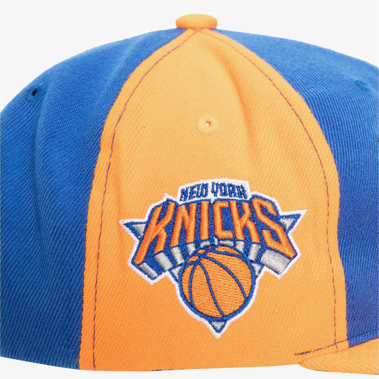 Men's Mitchell & Ness NBA Rear Script Deadstock Snapback Knicks - Royal-Orange