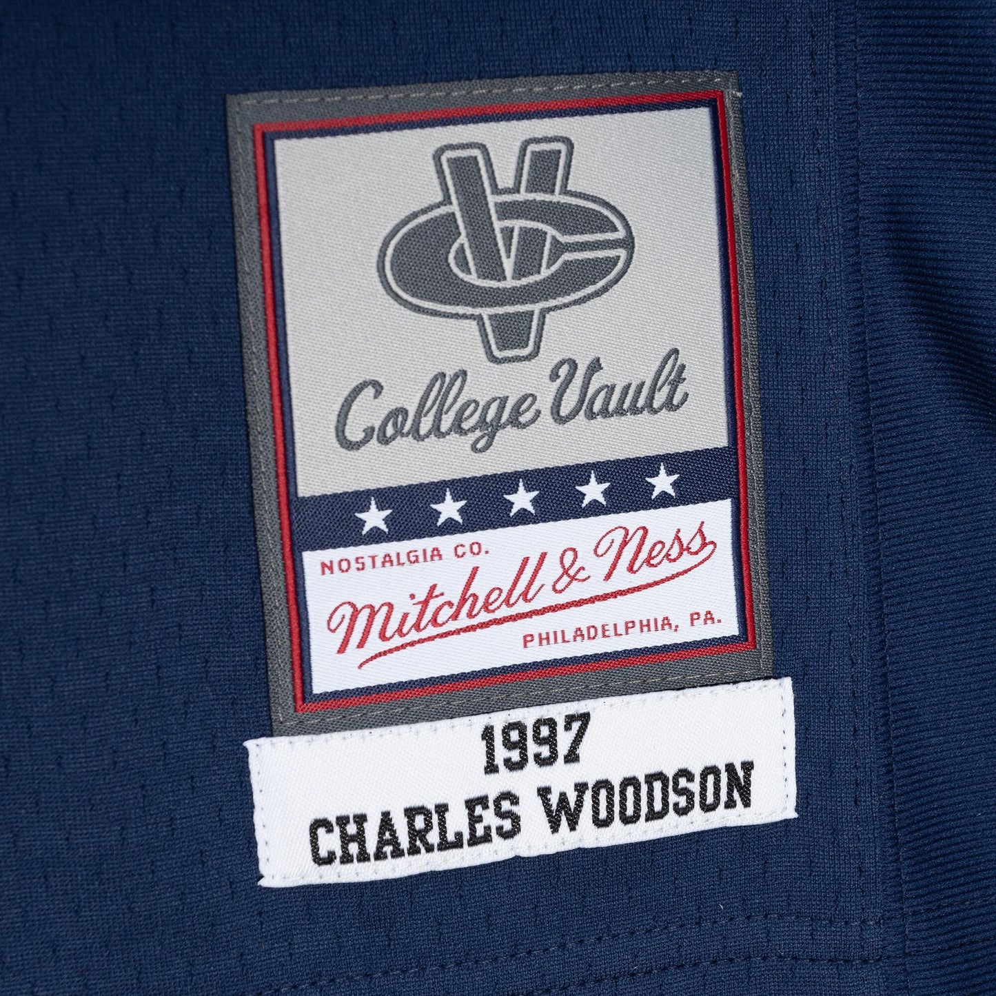 Men's Mitchell & Ness Ncaa Dark Jersey Michigan 1997 Charles Woodson