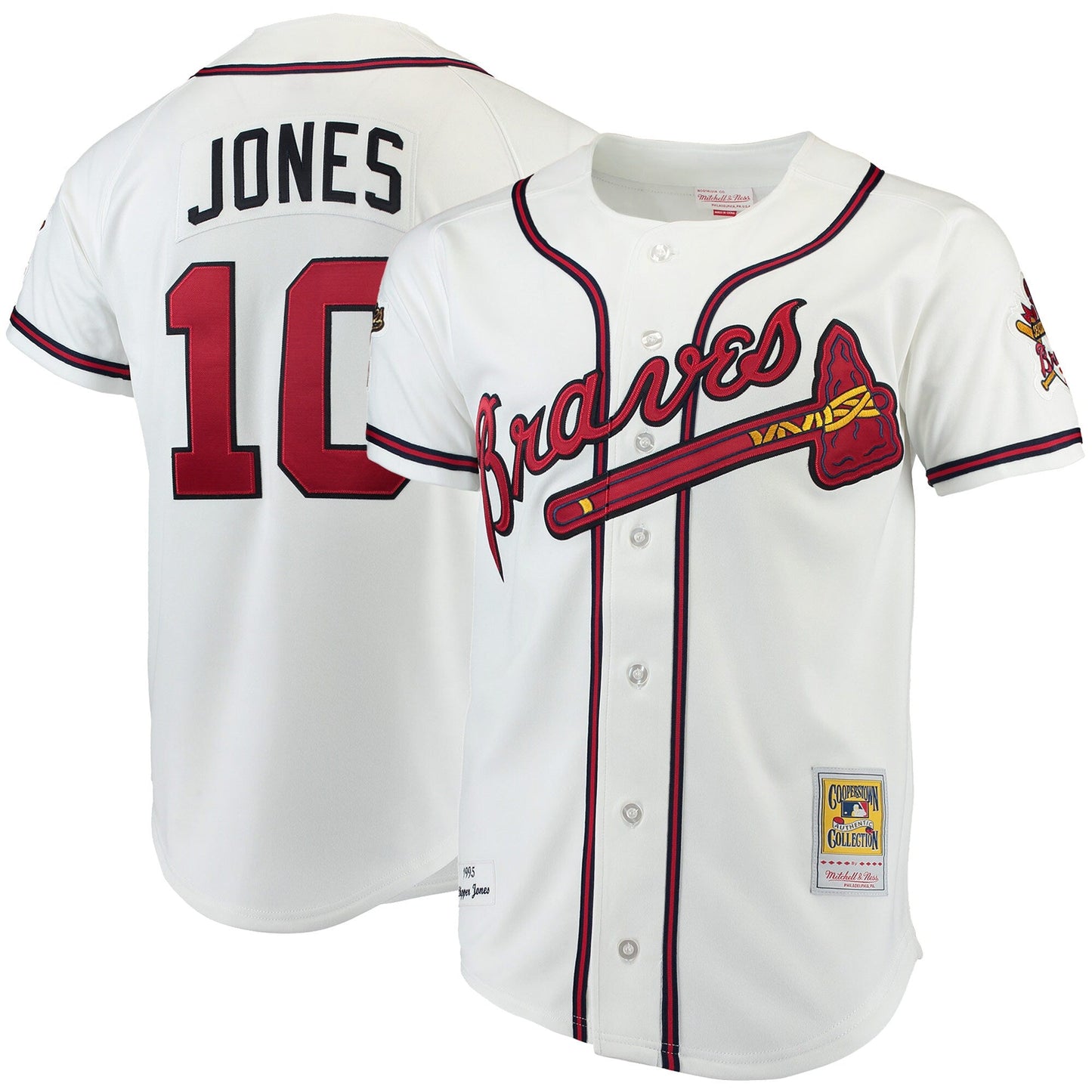 Men's Mitchell & Ness MLB Home Jersey Braves 1995 Chipper Jones