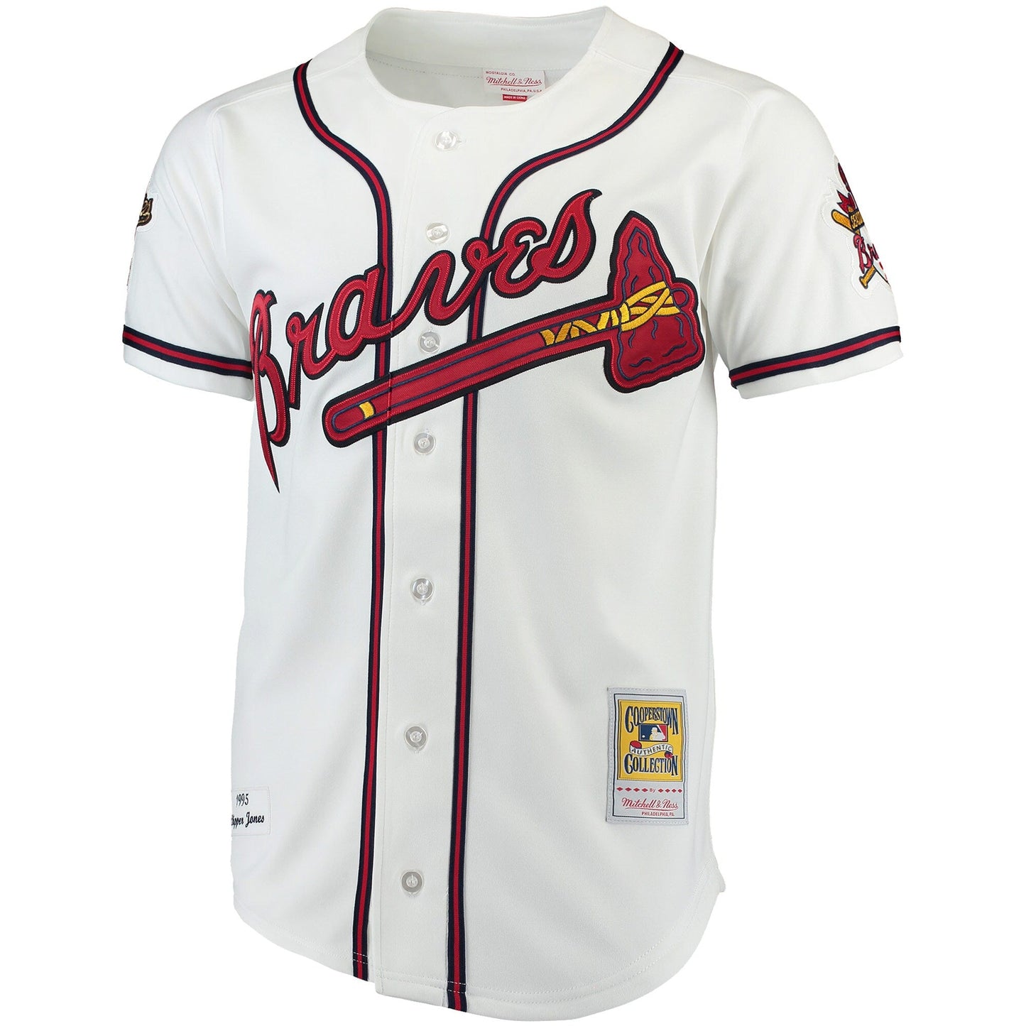 Men's Mitchell & Ness MLB Home Jersey Braves 1995 Chipper Jones