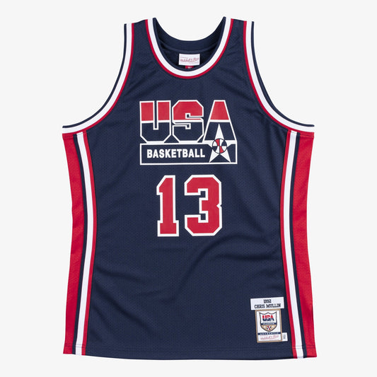 Men's Mitchell & Ness Authentic Jersey Team Usa 1992 Chris Mullin