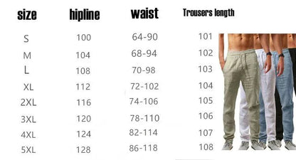 Men's Casual Cotton Linen Elastic Waist Pants with Streetwear Style