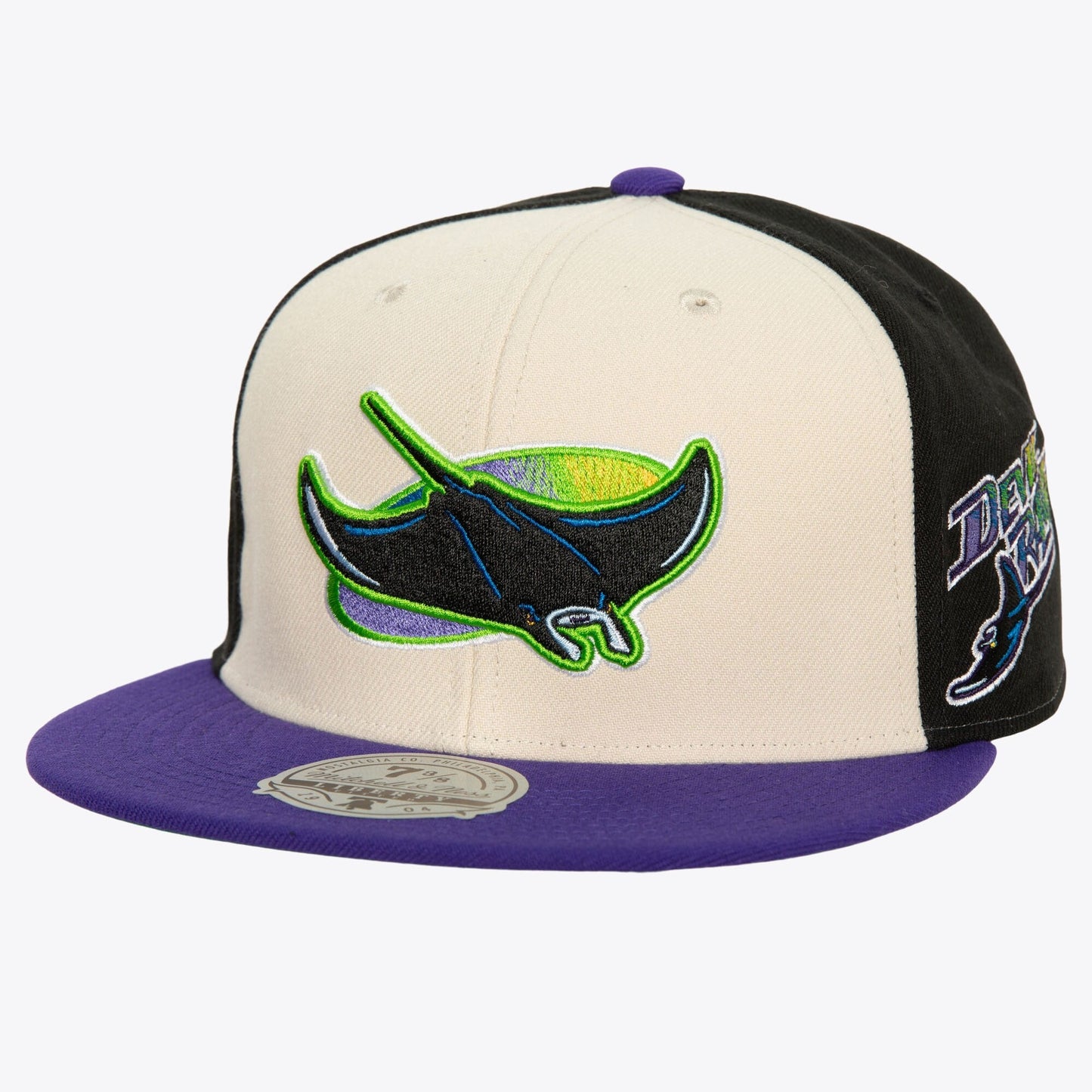 Men's Mitchell & Ness MLB Homefield Fitted Coop Rays - Off White
