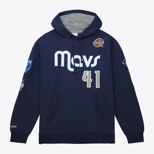 Mitchell & Ness Men's Hof Fleece Hoodie Mavericks Dirk Nowitzki Hoodies