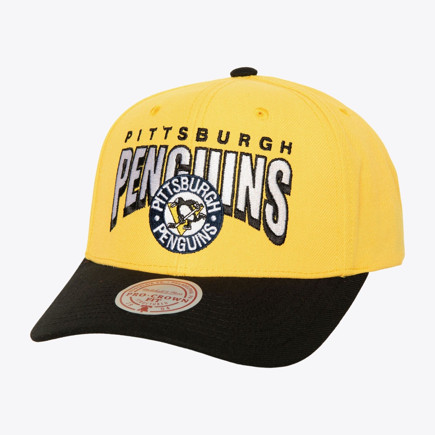 Mitchell & Ness Men's NHL Boom Text Pro Snapback Vntg Penguins Snapback Caps