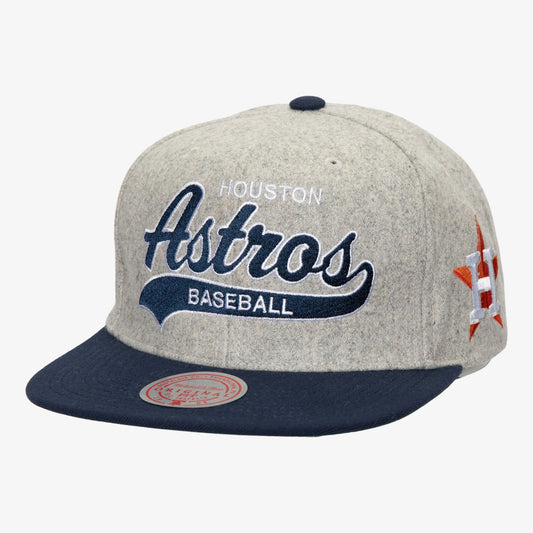 Men's Mitchell & Ness MLB Tailsweep 2.0 Melton Snapback Astros - Grey