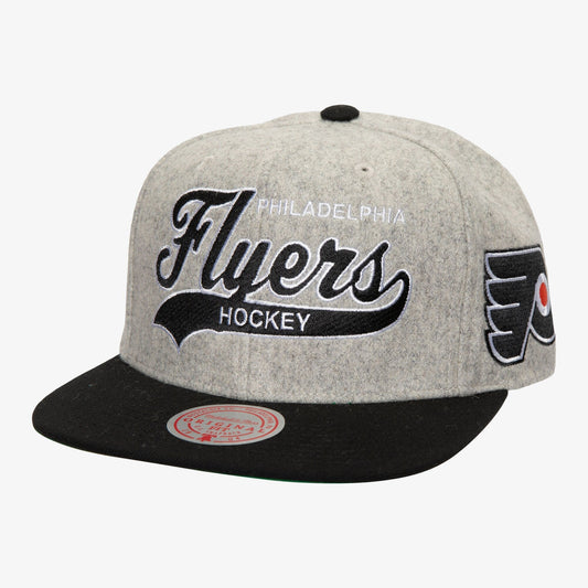 Mitchell & Ness Men's NHL Tailsweep 2.0 Melton Snapback Flyers Snapback Caps
