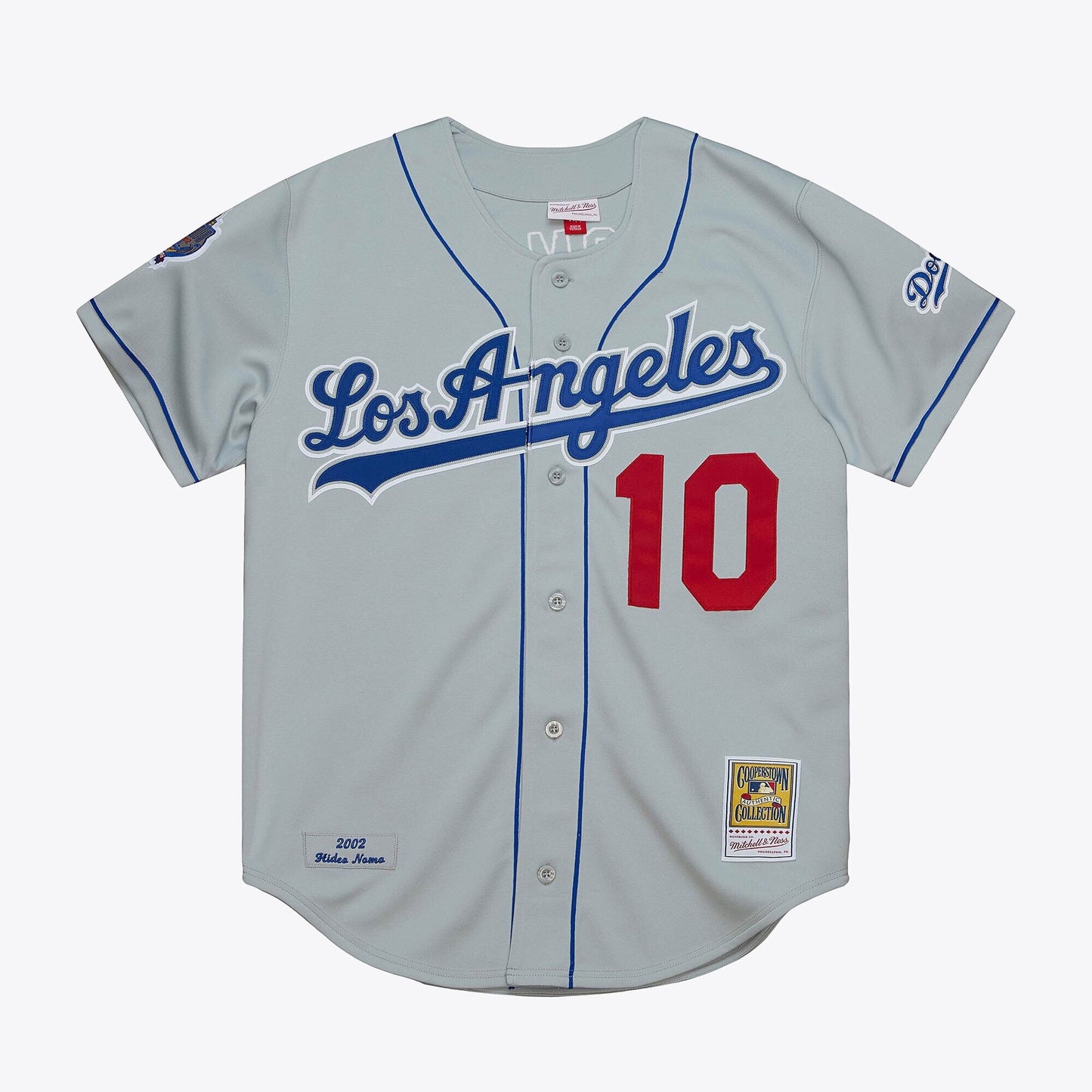 Men's Mitchell & Ness MLB Road Jersey Dodgers 2002 Hideo Nomo