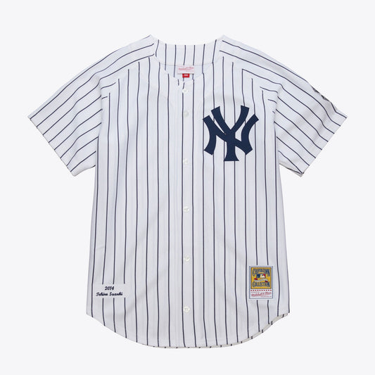 Mitchell & Ness Men's MLB White Home Jersey Yankees 2014 Ichiro Suzuki