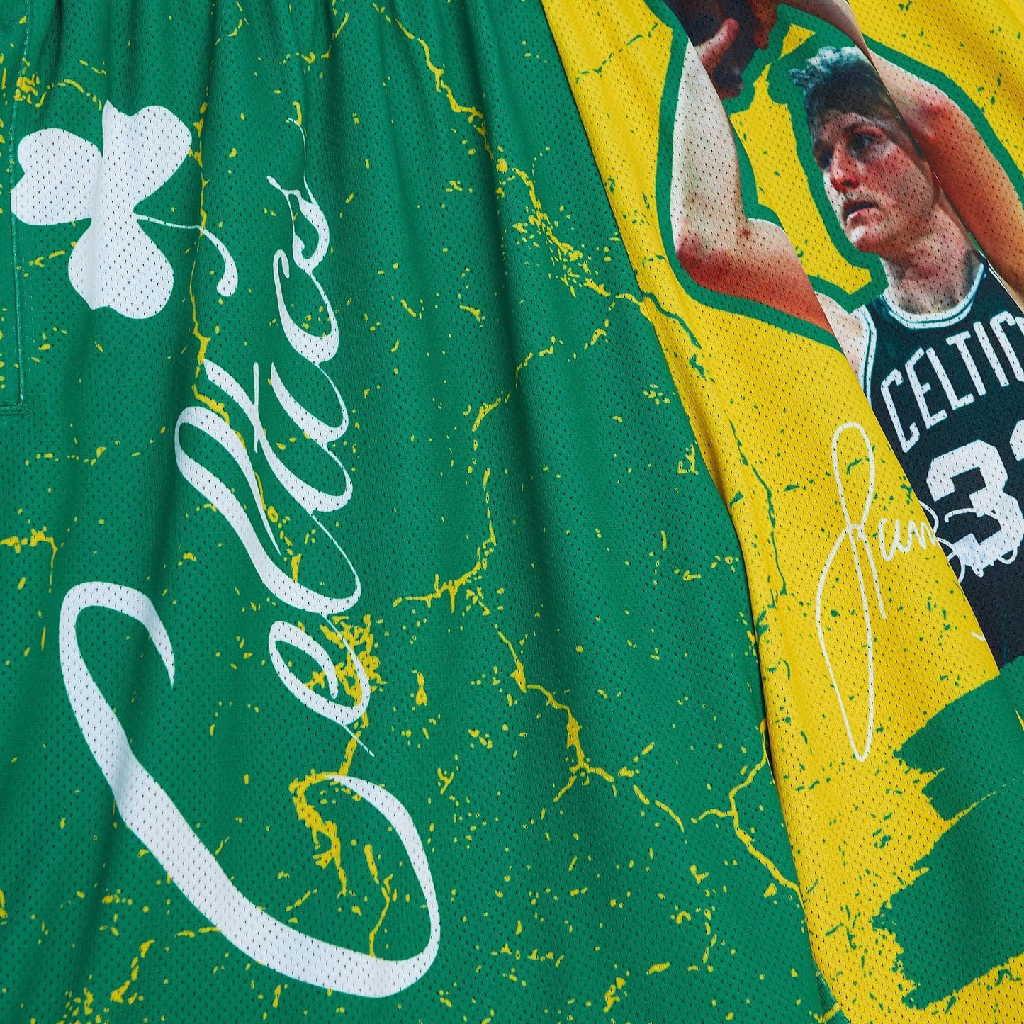 Mitchell & Ness Men's NBA Player Burst Mesh Shorts Celtics Larry Bird