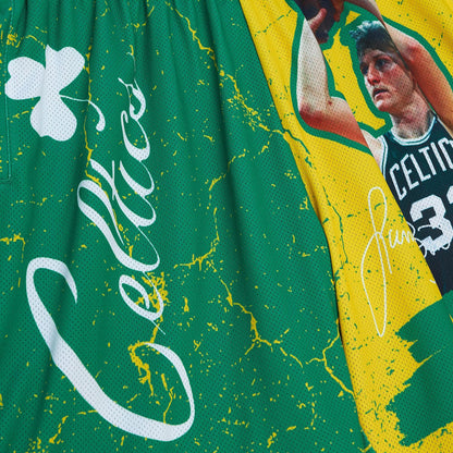 Mitchell & Ness Men's NBA Player Burst Mesh Shorts Celtics Larry Bird