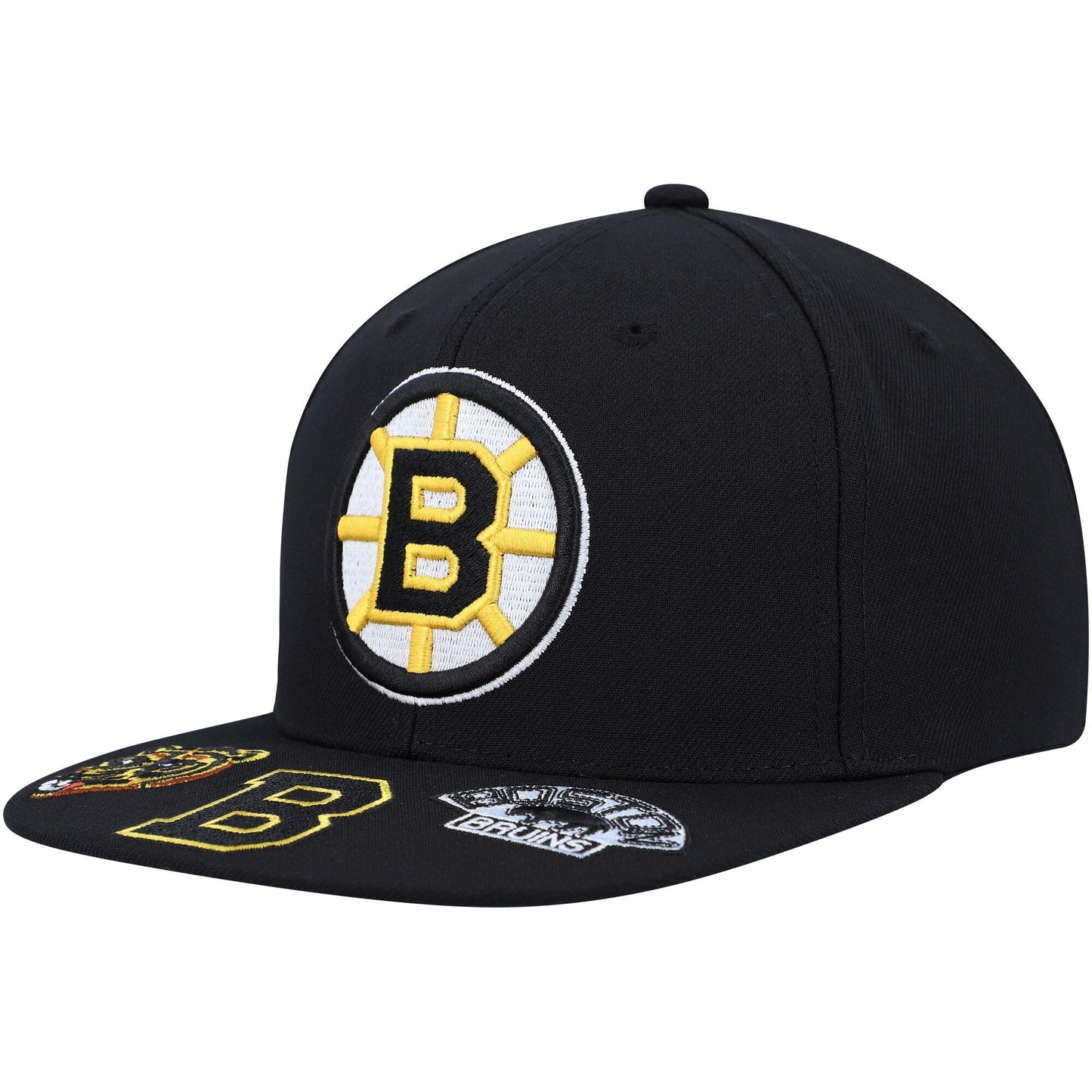 Men's Mitchell & Ness Nhl Vintage Hat Trick Snapback Bruins - Black