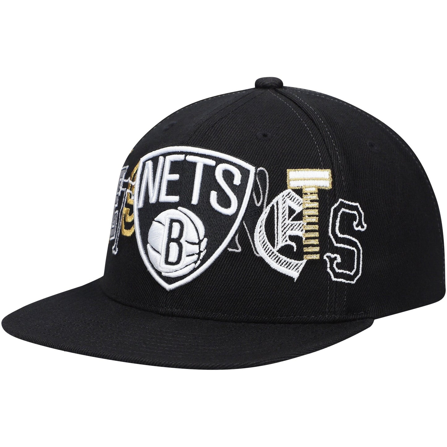 Men's Mitchell & Ness NBA Hype Type Snapback Nets - Black