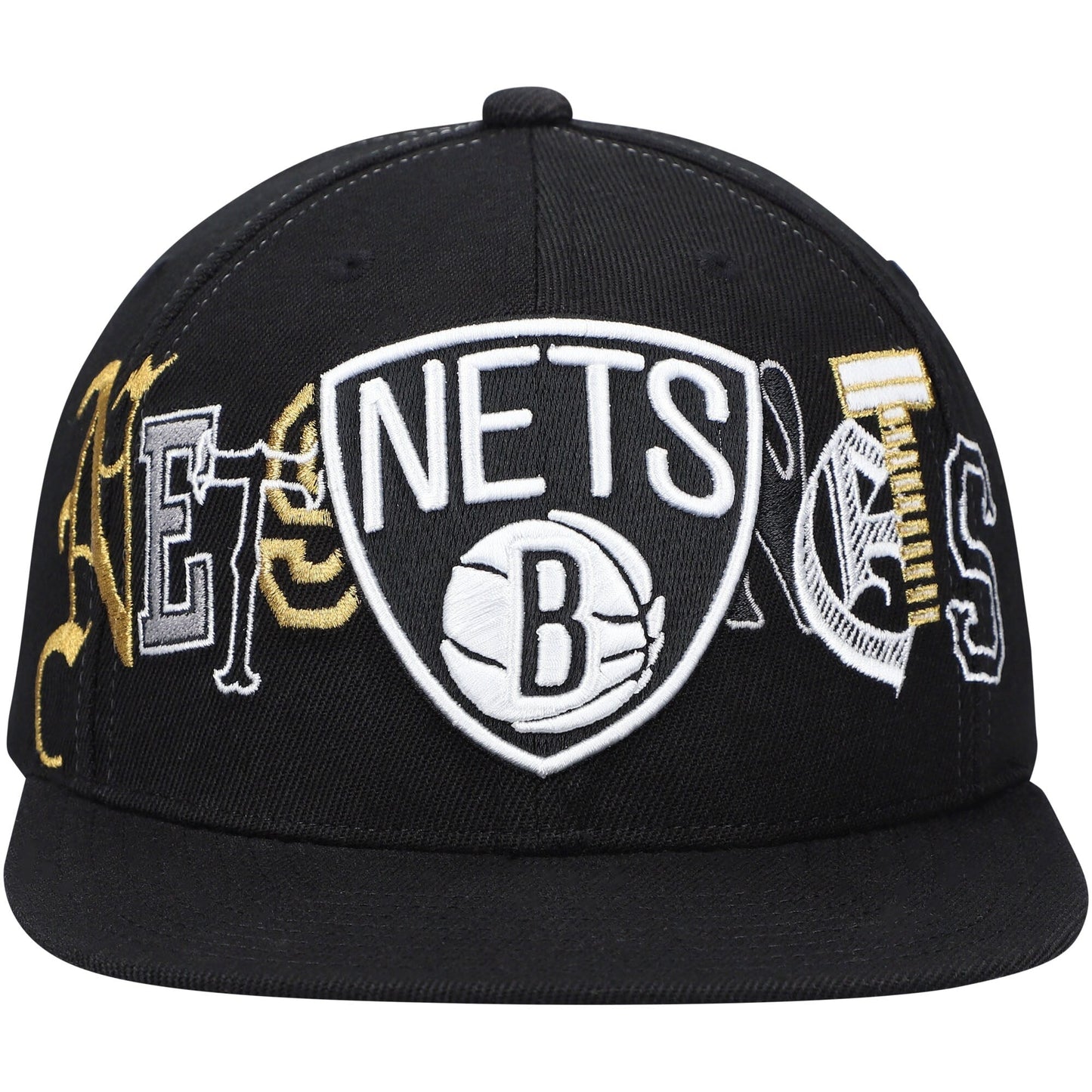 Men's Mitchell & Ness NBA Hype Type Snapback Nets - Black