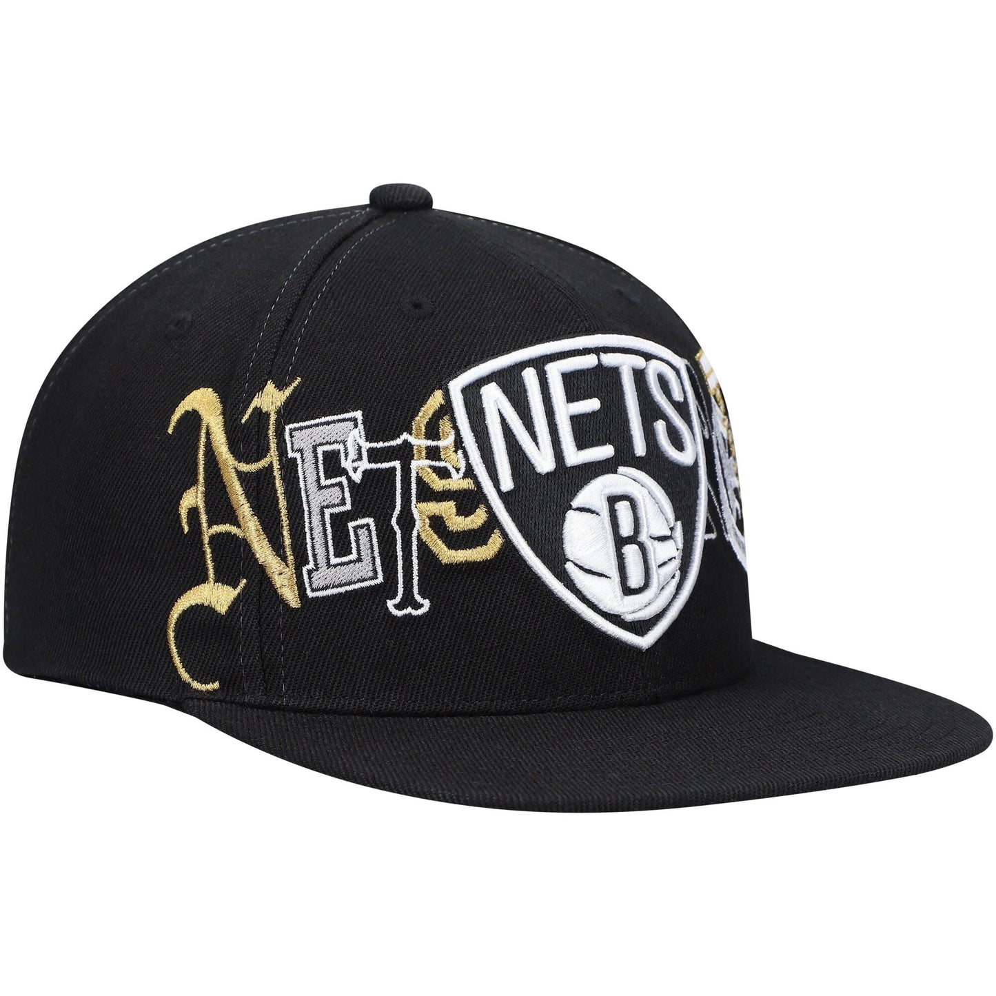 Men's Mitchell & Ness NBA Hype Type Snapback Nets - Black