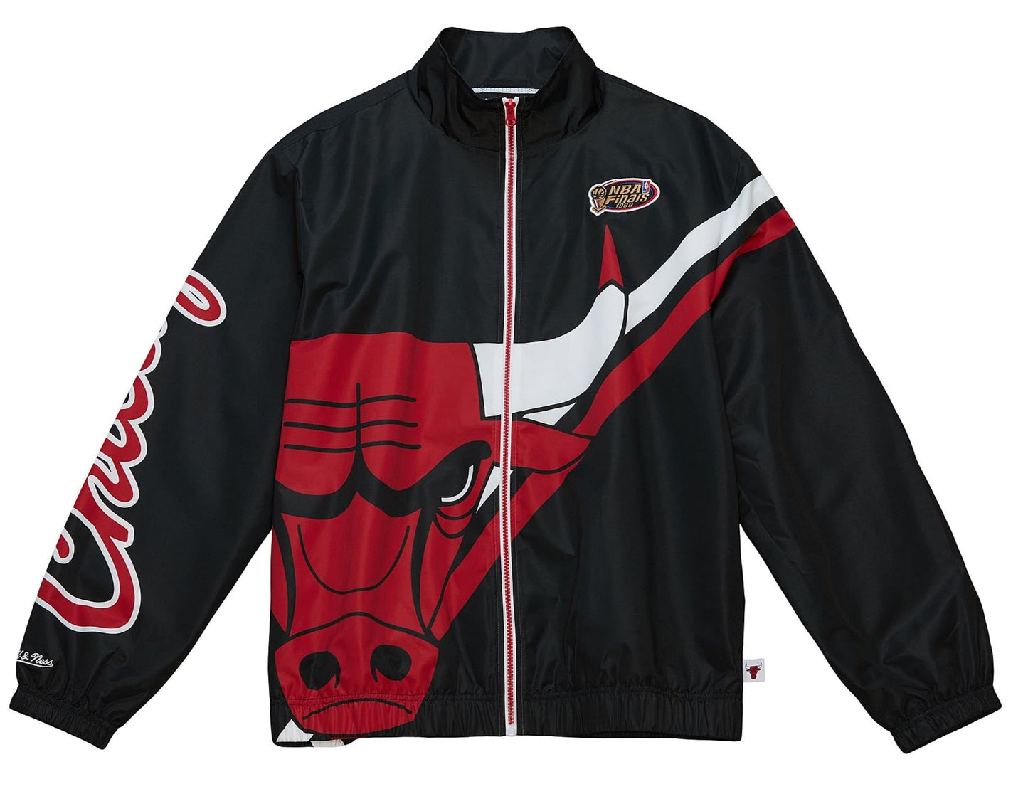 Men's Mitchell & Ness Exploded Logo Warm Up Jacket Bulls