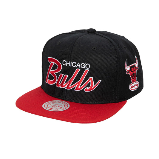 Men's Mitchell & Ness NBA Team Script 2.0 Snapback Hwc Bulls - Black