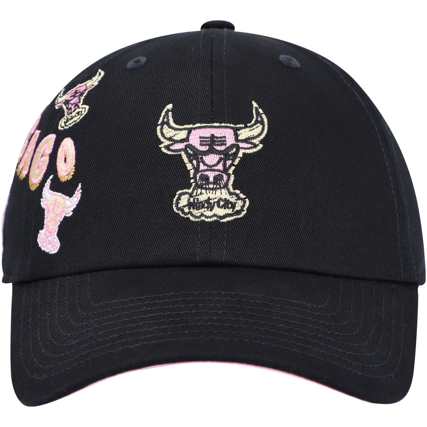 Men's Mitchell & Ness NBA Sidewalk Sketch Strapback Hwc Bulls - Black