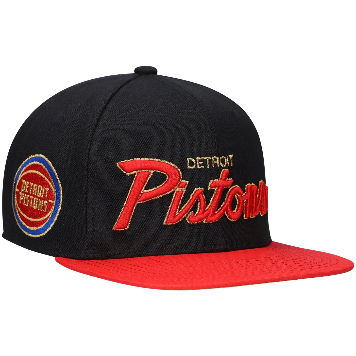 Mitchell & Ness Men's NBA 75Th Gold Snapback Pistons Snapback Caps