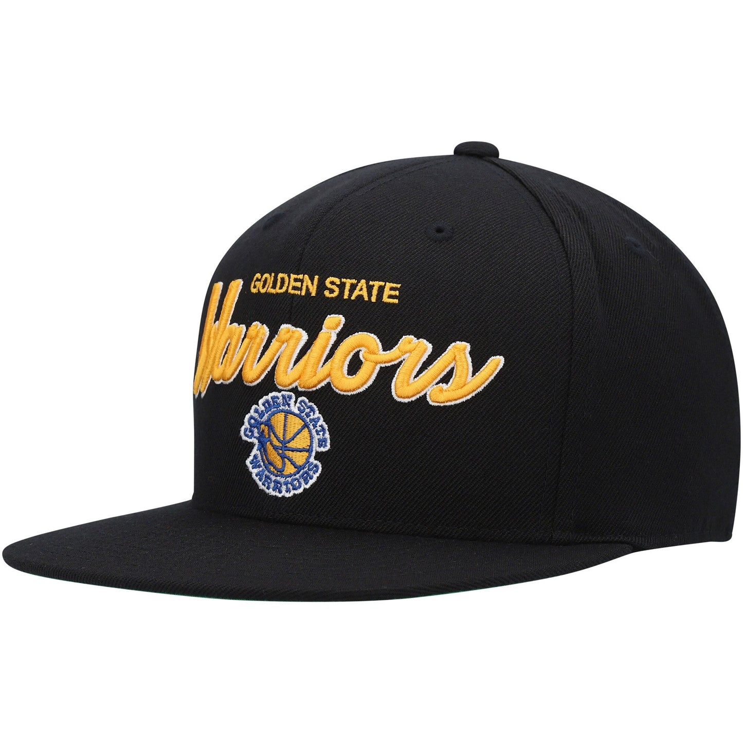 Men's Mitchell & Ness NBA Foundation Script Fitted Hwc Warriors