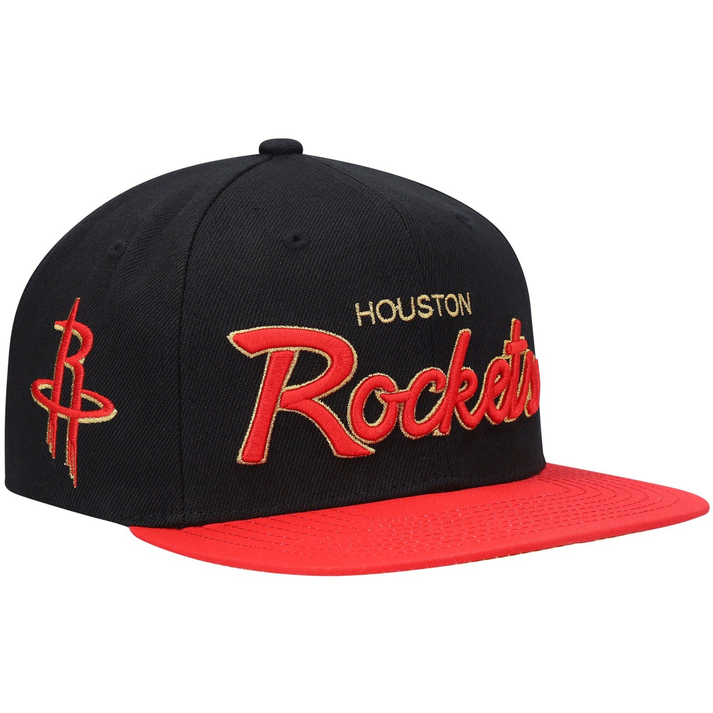 Mitchell & Ness Men's NBA 75Th Gold Snapback Rockets Snapback Caps