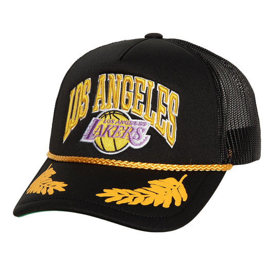 Mitchell & Ness Men's NBA Gold Leaf Trucker Hwc Lakers Ball Caps
