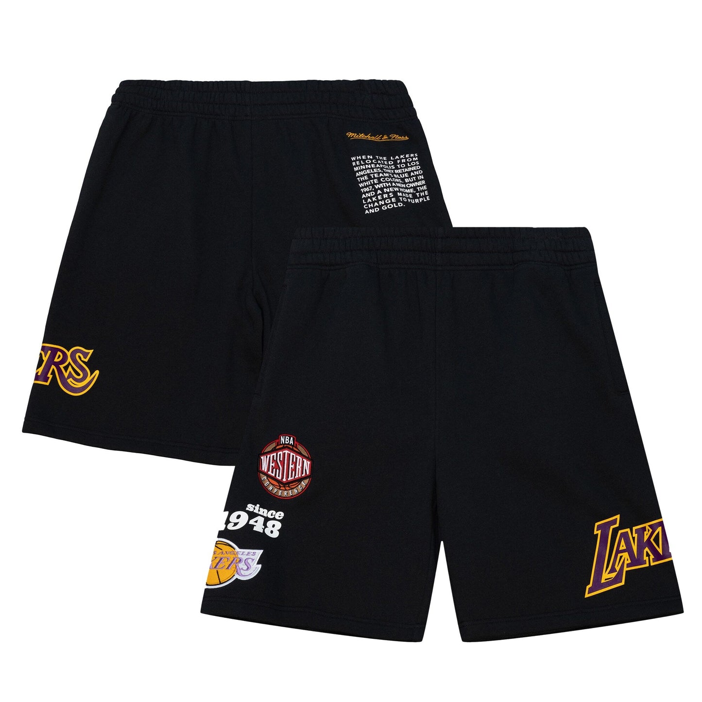 Mitchell & Ness Men's NBA Team Origins Fleece Shorts Lakers