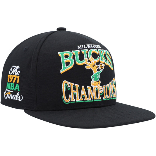 Men's Mitchell & Ness NBA Champions Era Snapback Hwc Bucks - Black