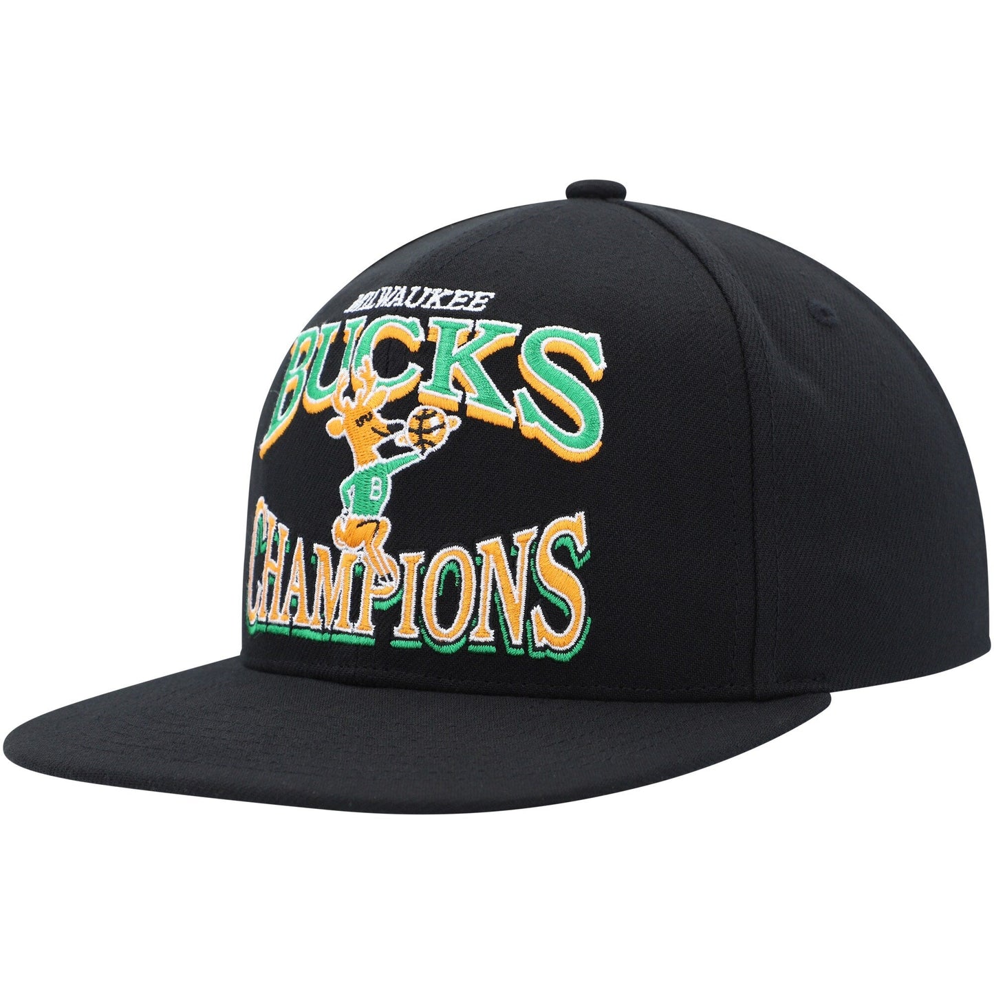Men's Mitchell & Ness NBA Champions Era Snapback Hwc Bucks - Black