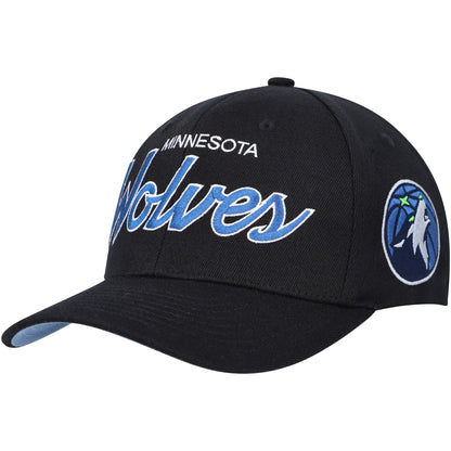 Mitchell & Ness Men's NBA Team Script 2.0 Stretch Snapback Timberwolves Snapback Caps