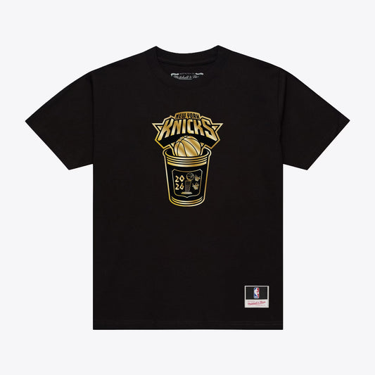 Mitchell & Ness New York Knicks B&G Coffee Cup Mens T-Shirt — Black