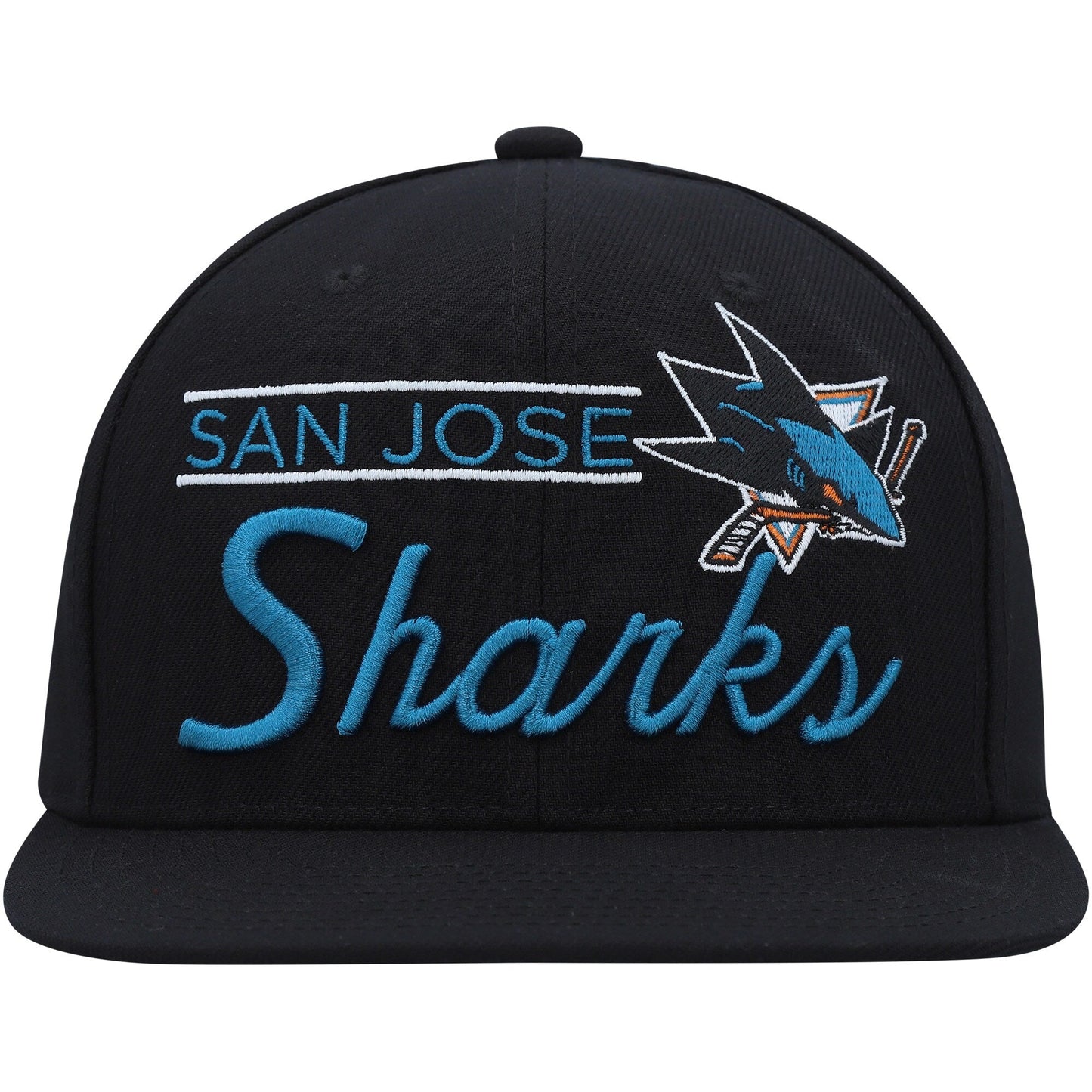 Mitchell & Ness Men's NHL Retro Lock Up Snapback Sharks Snapback Caps