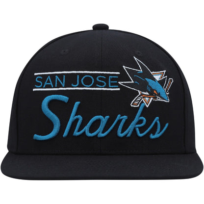 Mitchell & Ness Men's NHL Retro Lock Up Snapback Sharks Snapback Caps