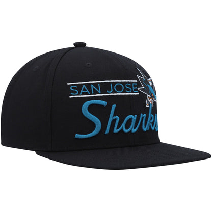 Mitchell & Ness Men's NHL Retro Lock Up Snapback Sharks Snapback Caps